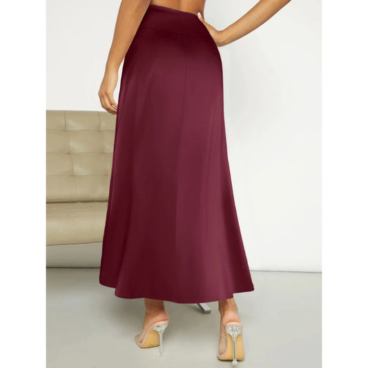 Jupe longue de couleur unie pour femmes, tempérament élégant, adaptée aux fêtes de vacances, tissus tricotés confortables en soie de lait